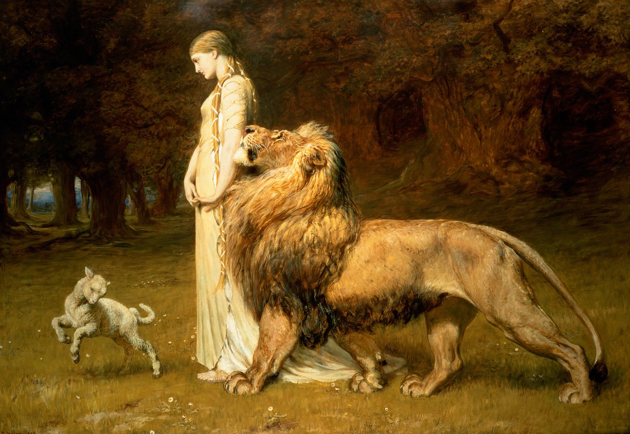 Una i lew, z Faerie Queene Spensera, 1880 autorstwa Briton Riviere