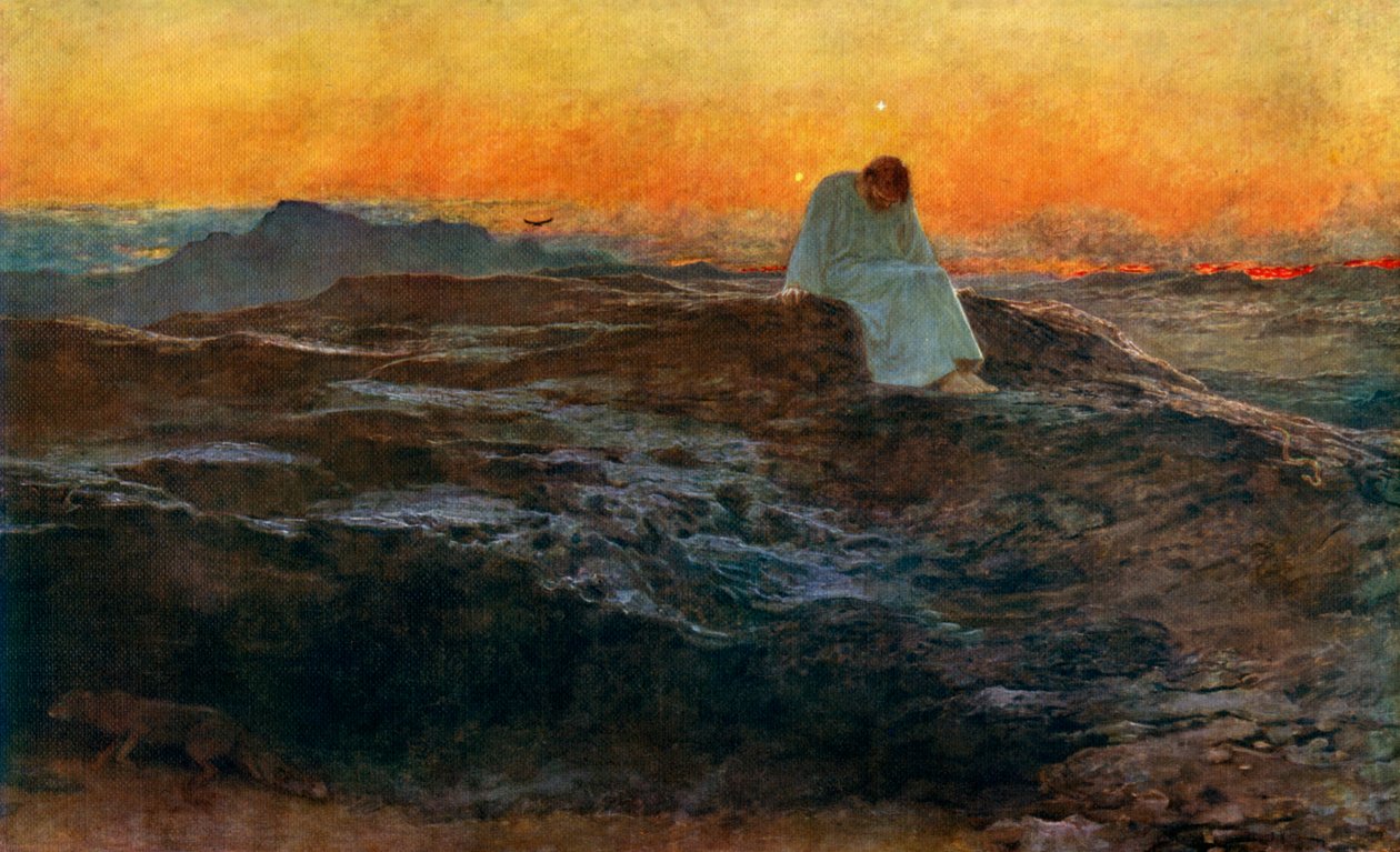 Chrystus na pustyni, 1898, 1912. autorstwa Briton Riviere