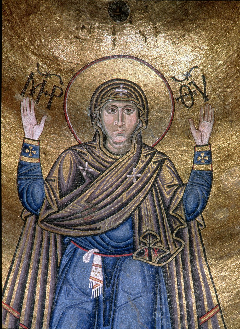 Dziewica Orans, ok. 1050 (mozaika) autorstwa Byzantine
