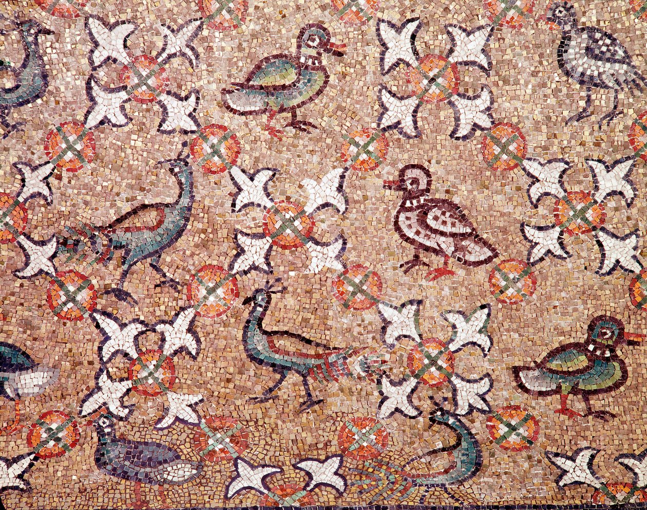 Ptaki (fragment mozaiki, V wiek) autorstwa Byzantine