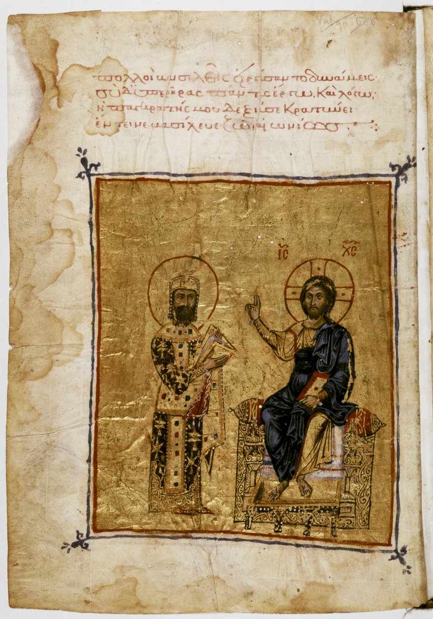 Cesarz Aleksy I i Jezus Chrystus autorstwa Byzantine