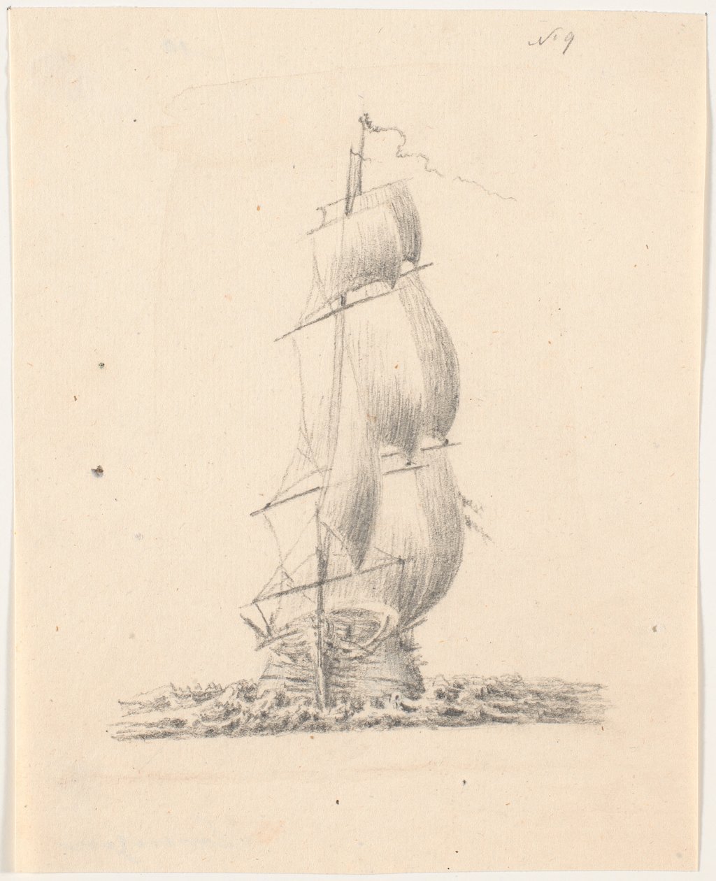Marineskib autorstwa C.A. Lorentzen