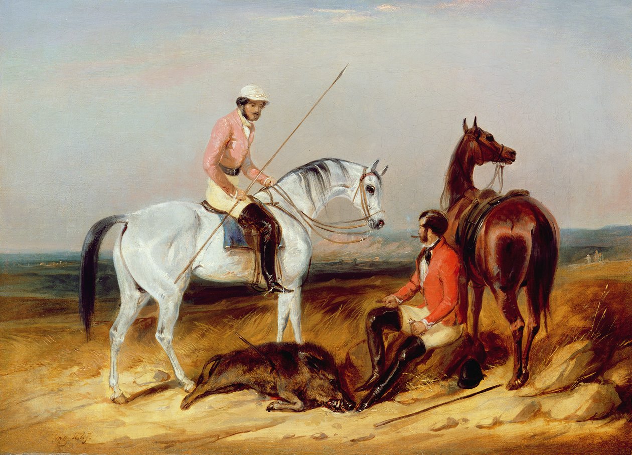 Przytykanie świni, 1847 autorstwa C.B. Spalding
