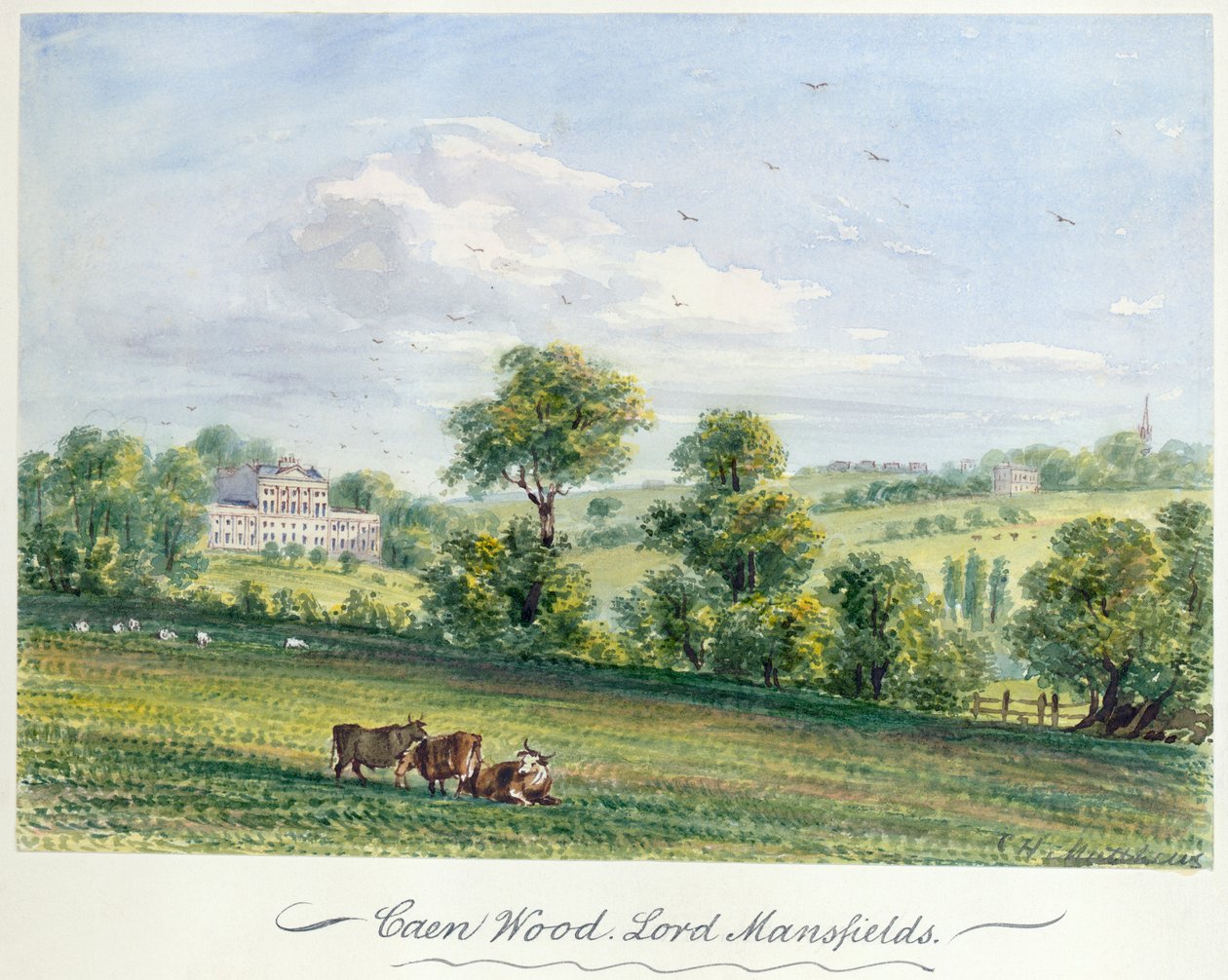 Kenwood, Dom, Hampstead, Londyn, 1850 autorstwa CH Matthews