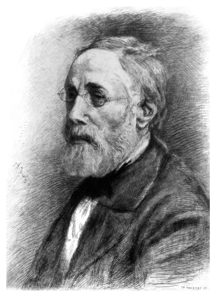 Józef Israels, artysta holenderski, ok. 1880-1882. autorstwa CL Courtry