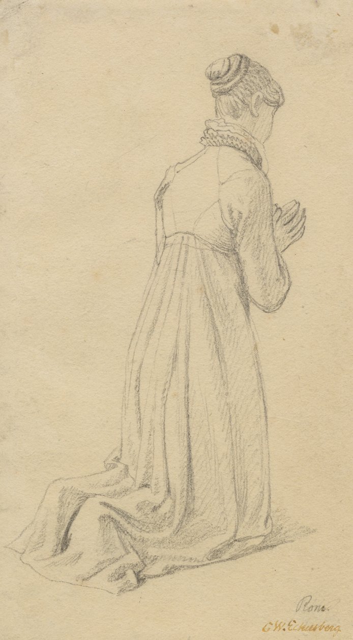 Studium klęczącej kobiety. autorstwa Christoffer Wilhelm Eckersberg