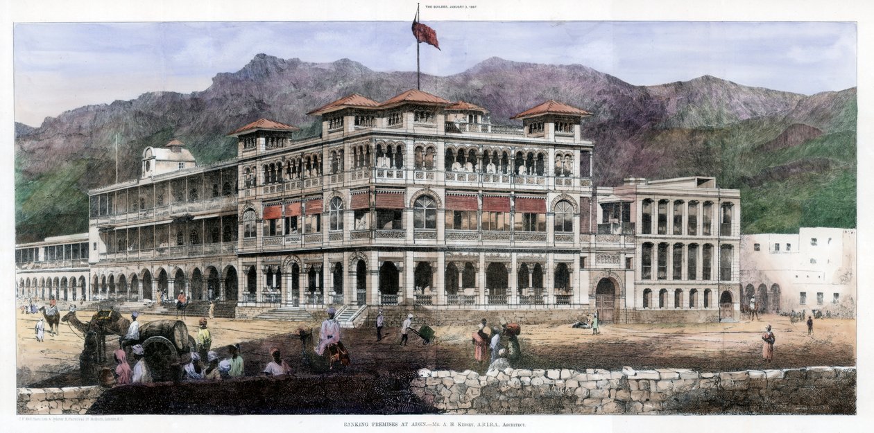 „Lokale bankowe w Aden”, 8 stycznia 1887 r. autorstwa C Kell