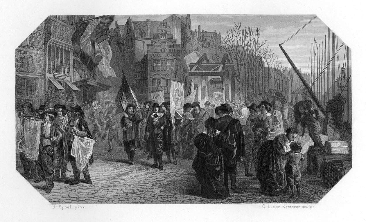 Rederijkers, Rotterdam, Holandia, 1642 c1870 autorstwa Domenico del Barbiere