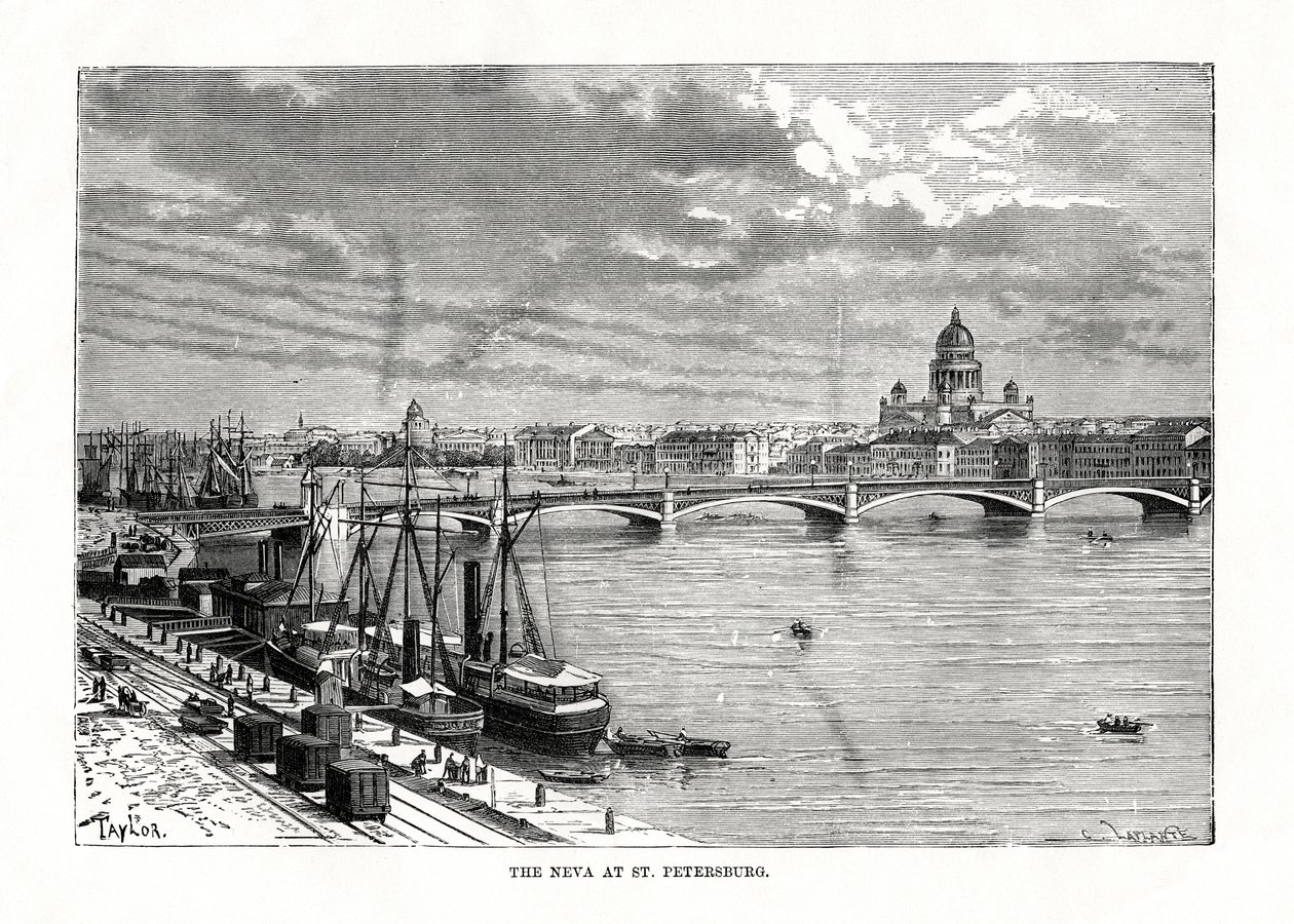 Rzeka Newa, Petersburg, 1879 autorstwa C. Laplante
