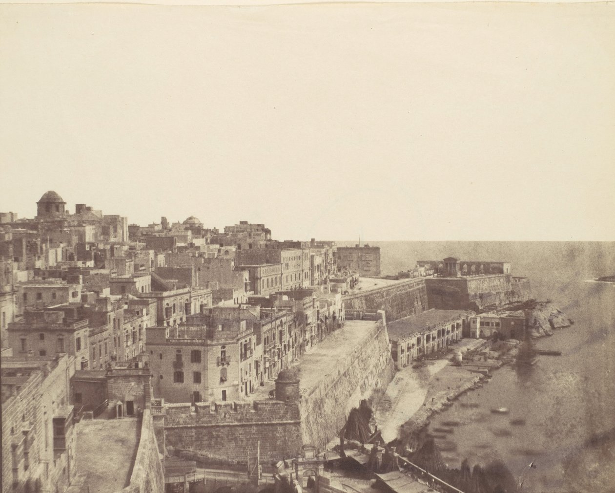 Port w Valletcie, Malta, lata 50. XIX wieku. autorstwa Calvert Jones