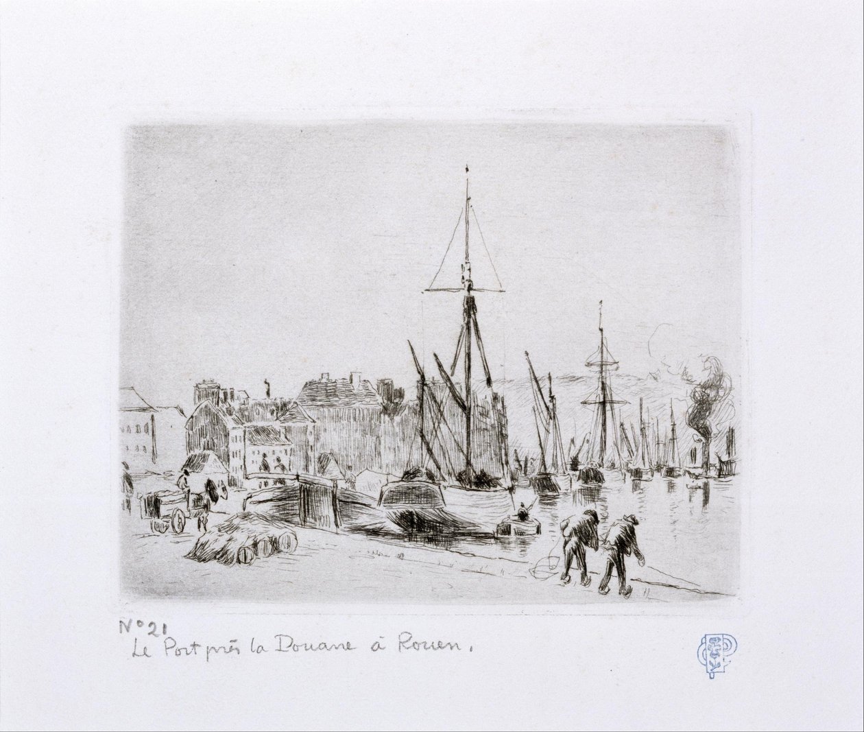 Port przy odprawie celnej w Rouen autorstwa Camille Jacob Pissarro