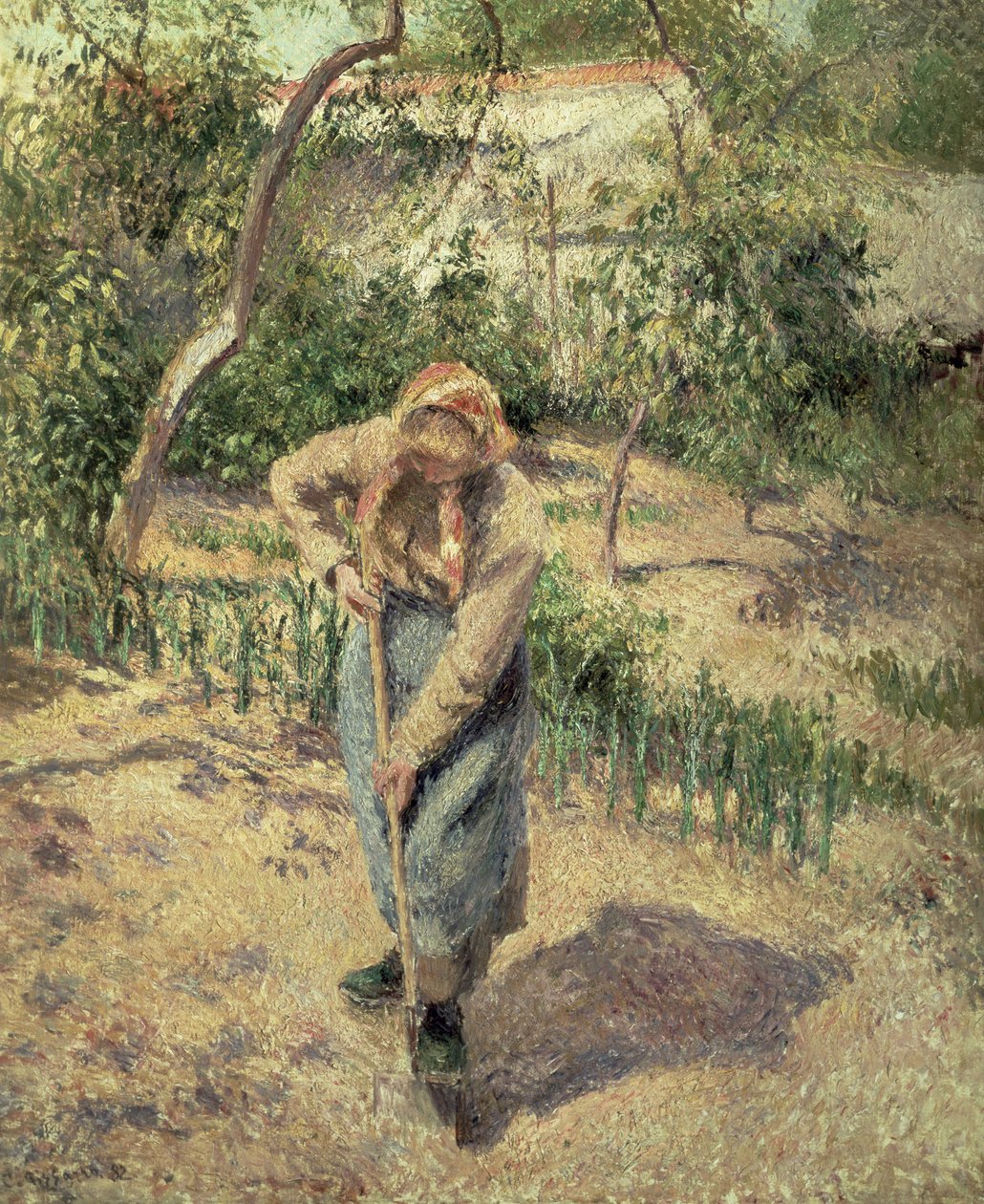 Kobieta kopiąca w sadzie, 1882 autorstwa Camille Jacob Pissarro