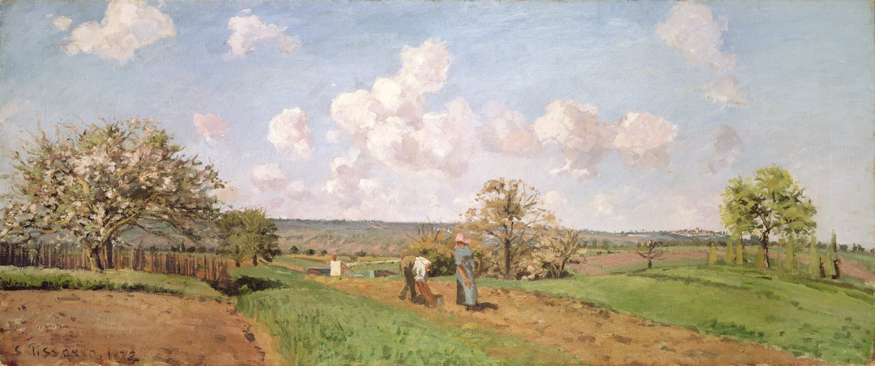 „Na polach”, 1872 autorstwa Camille Jacob Pissarro