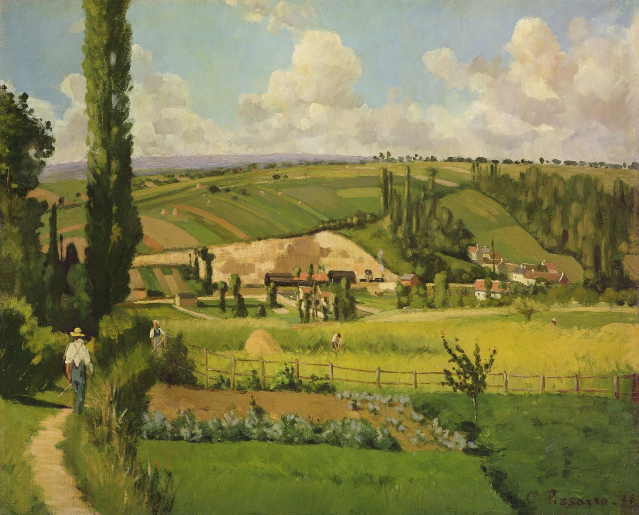 Pejzaż z Patis, Pointoise, 1868 autorstwa Camille Jacob Pissarro