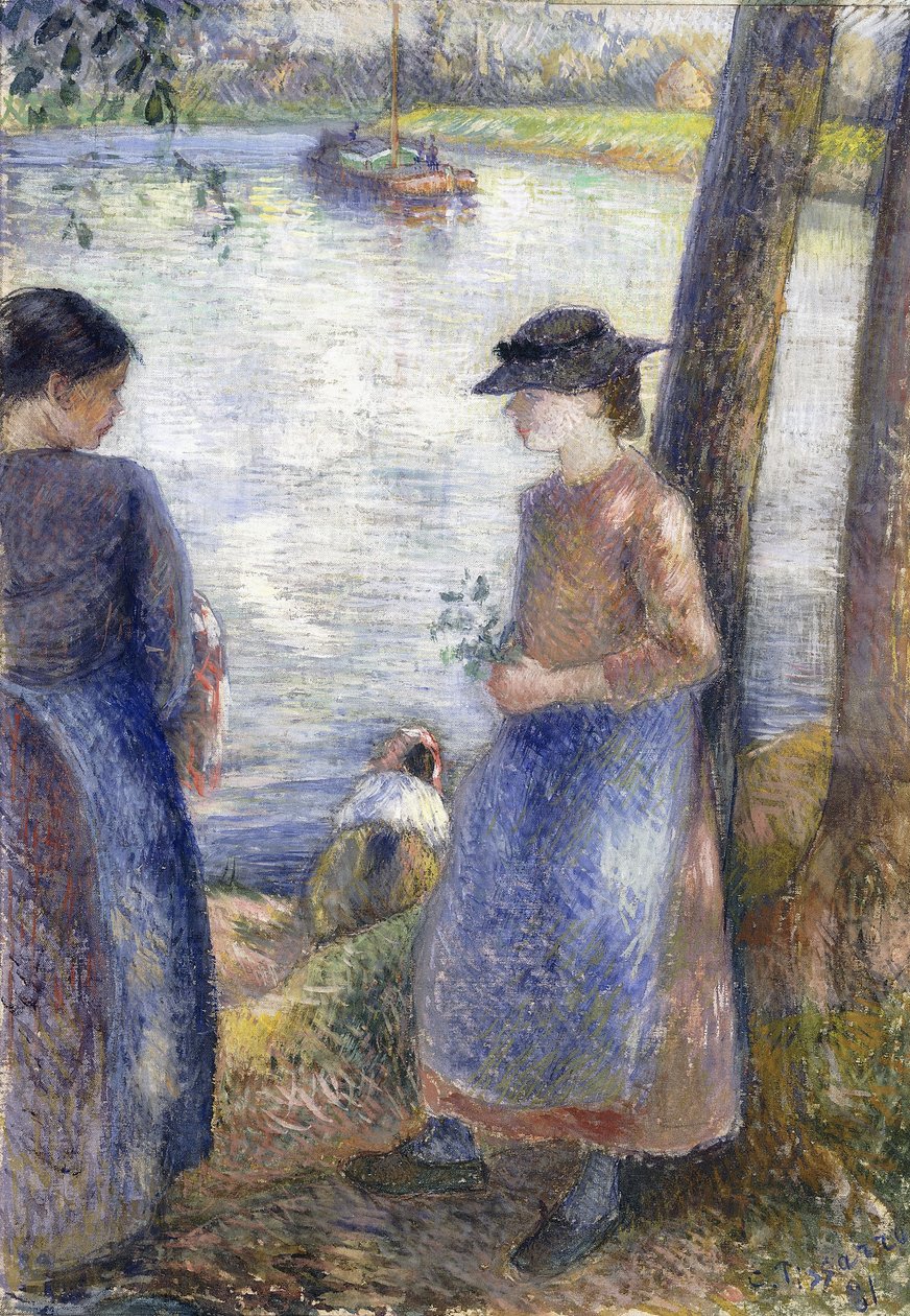 Nad wodą, 1881 autorstwa Camille Jacob Pissarro