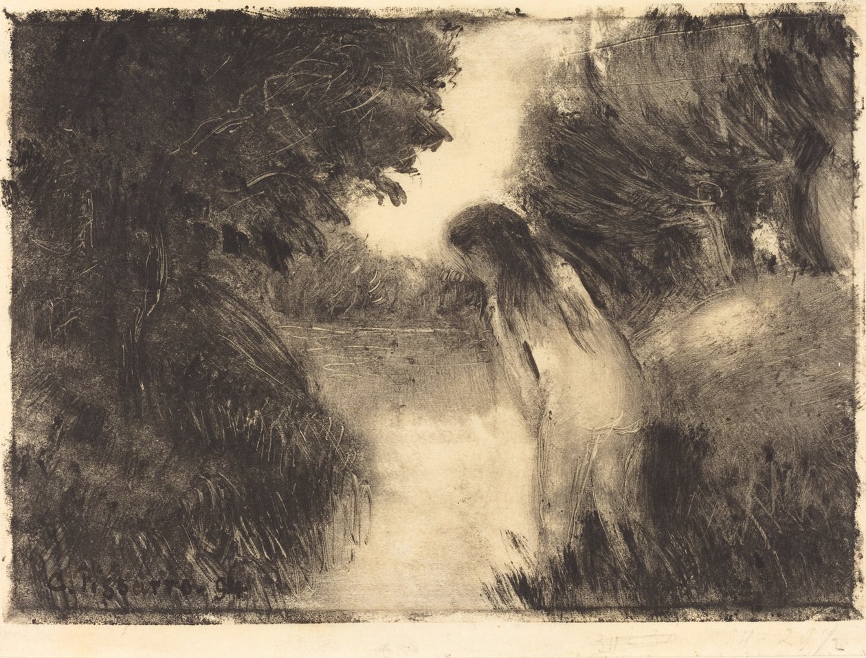 Kąpiący się, 1894. autorstwa Camille Pissarro