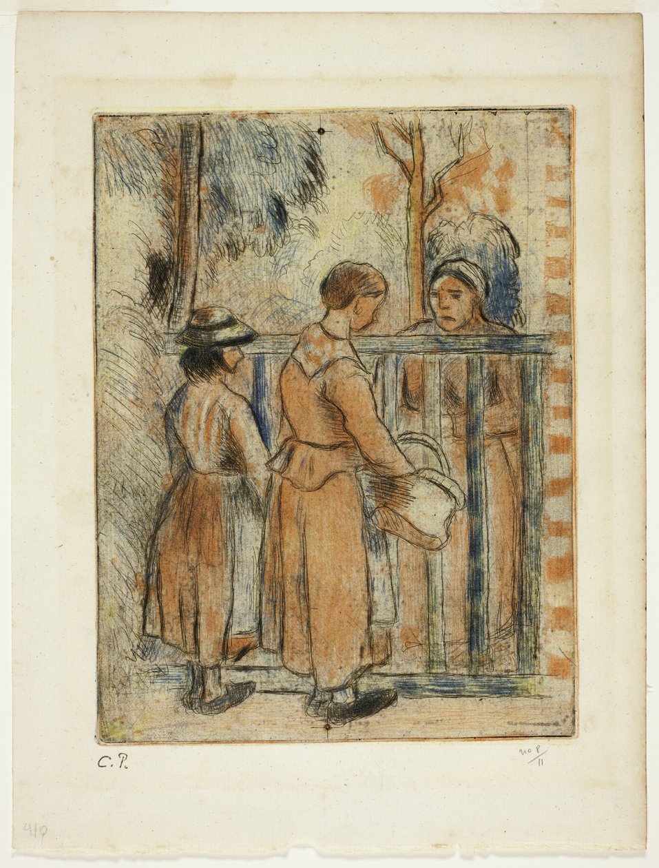 Żebrak kobiet autorstwa Camille Pissarro