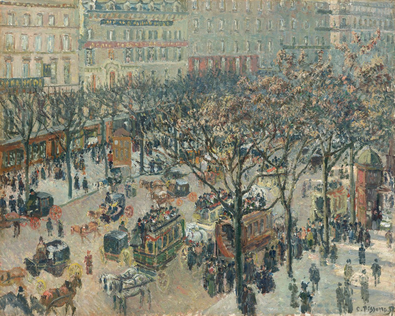 Boulevard des Italiens, rano, światło słoneczne, 1897. autorstwa Camille Pissarro