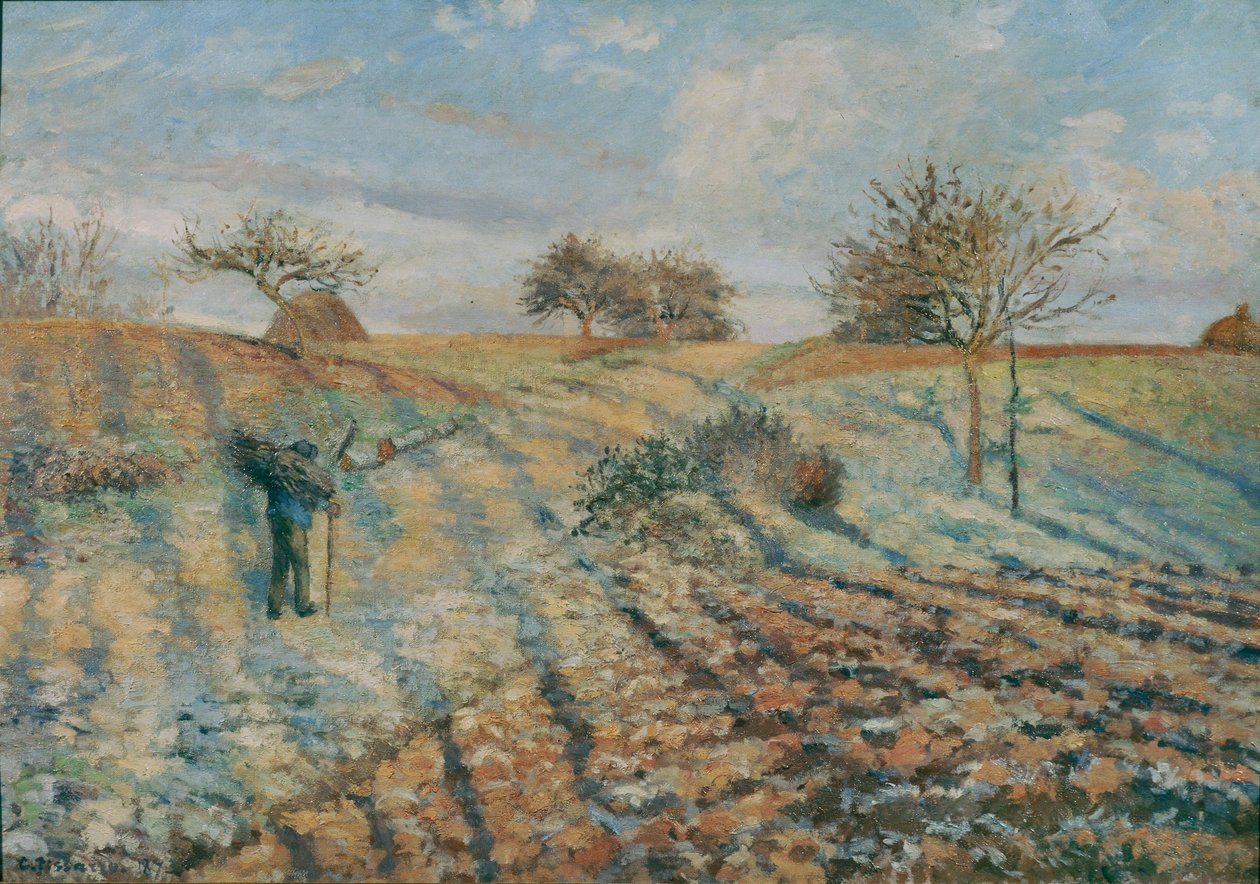 Gelee blanche (Szron) ... (olej na płótnie) autorstwa Camille Pissarro