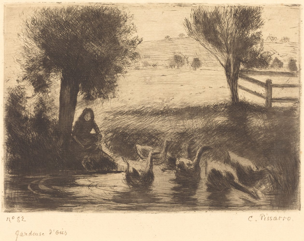 Gęsia dziewczyna autorstwa Camille Pissarro