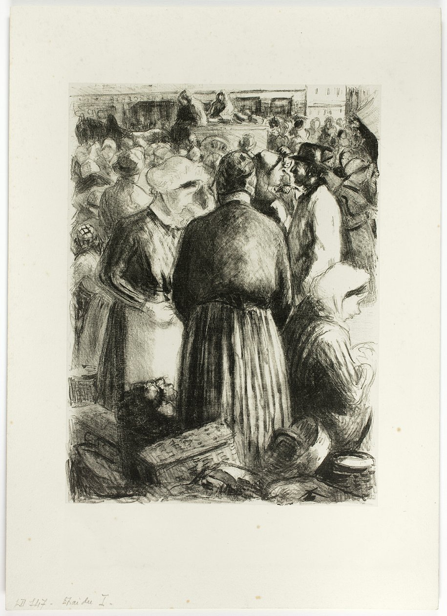 Rynek w Pointoise autorstwa Camille Pissarro