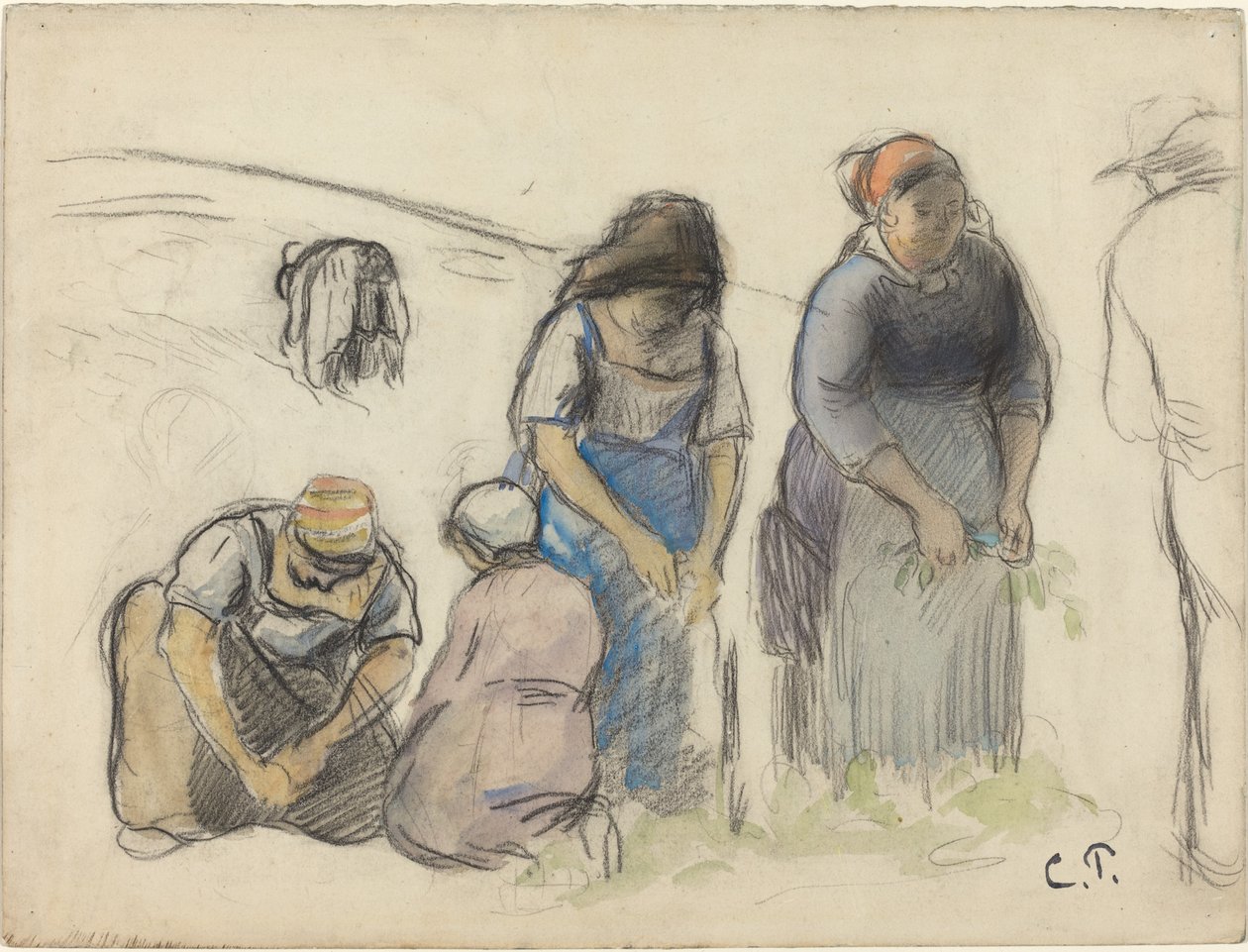 Kombajny do grochu [recto], ok. 1930 r. 1880. autorstwa Camille Pissarro