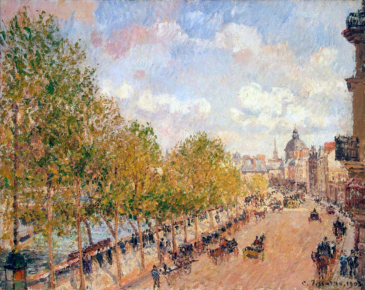 Quai Malaquais, Słoneczne popołudnie, 1903. autorstwa Camille Pissarro