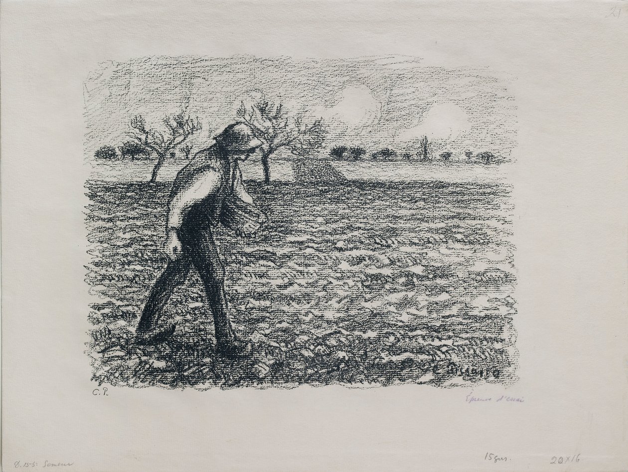 Siewca, 1896 autorstwa Camille Pissarro