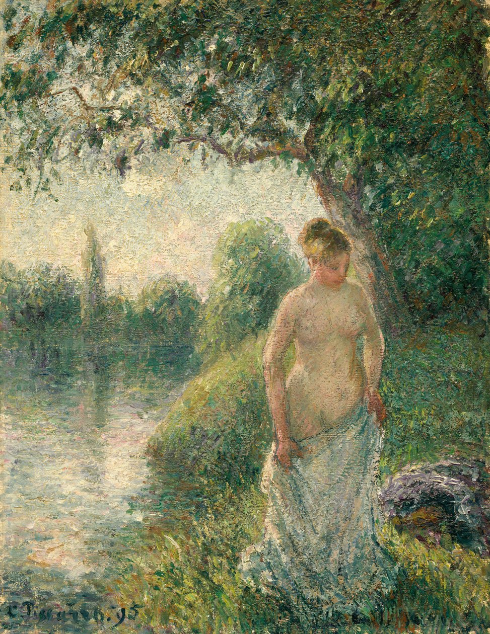 Kąpiący się, 1895. autorstwa Camille Pissarro