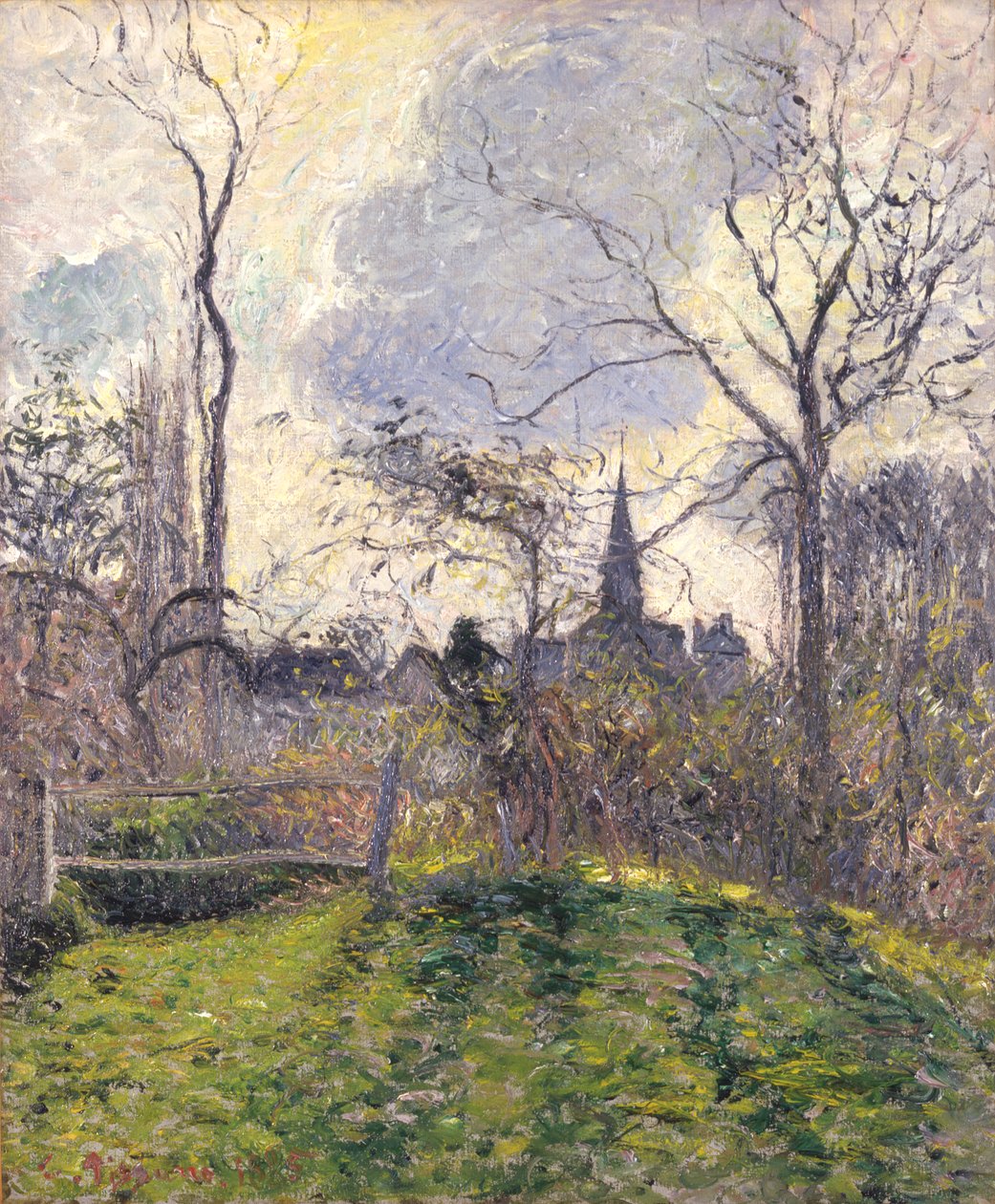 Dzwonnica Bazincourt autorstwa Camille Pissarro