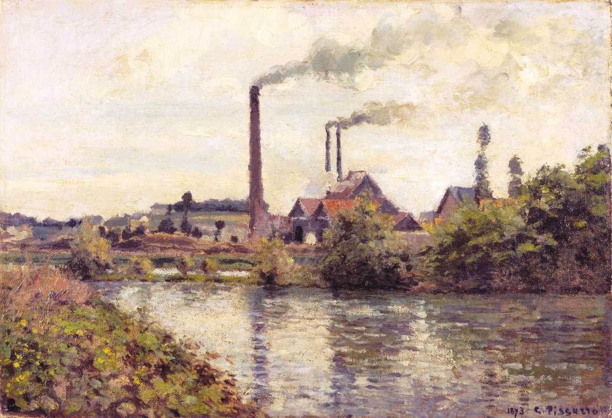 Fabryka w Pontoise autorstwa Camille Pissarro