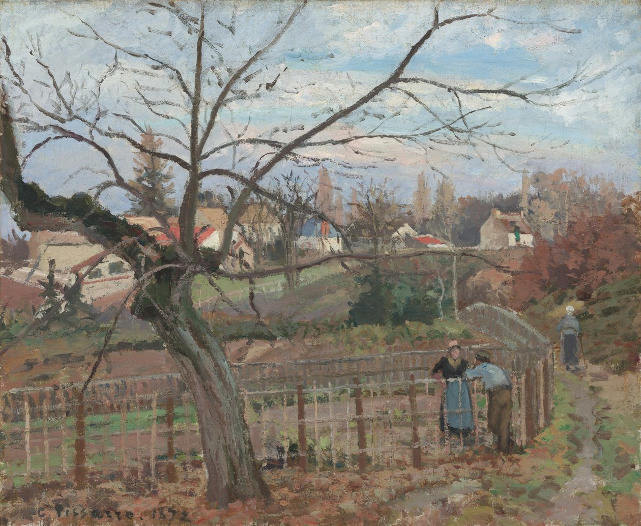 Ogrodzenie, 1872. autorstwa Camille Pissarro
