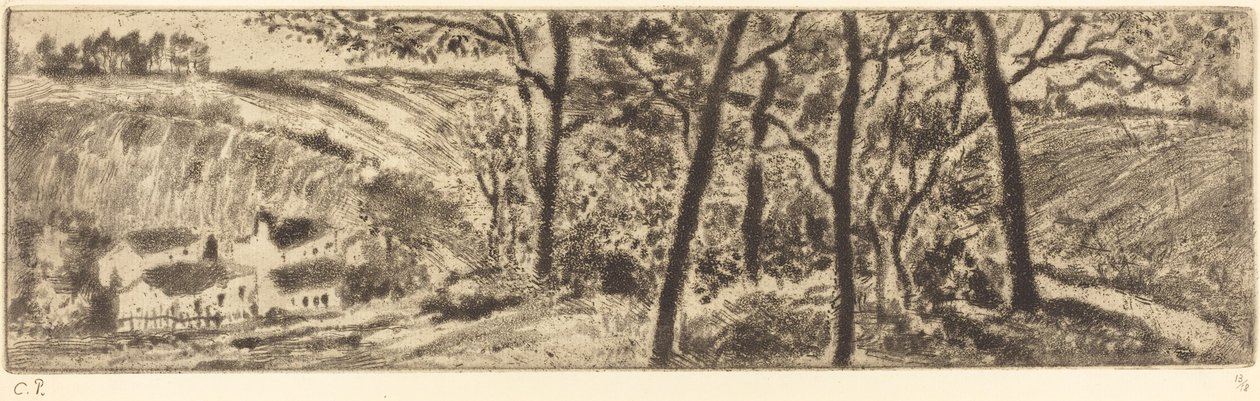 Long Landscape Paysage en long, 1879. autorstwa Camille Pissarro