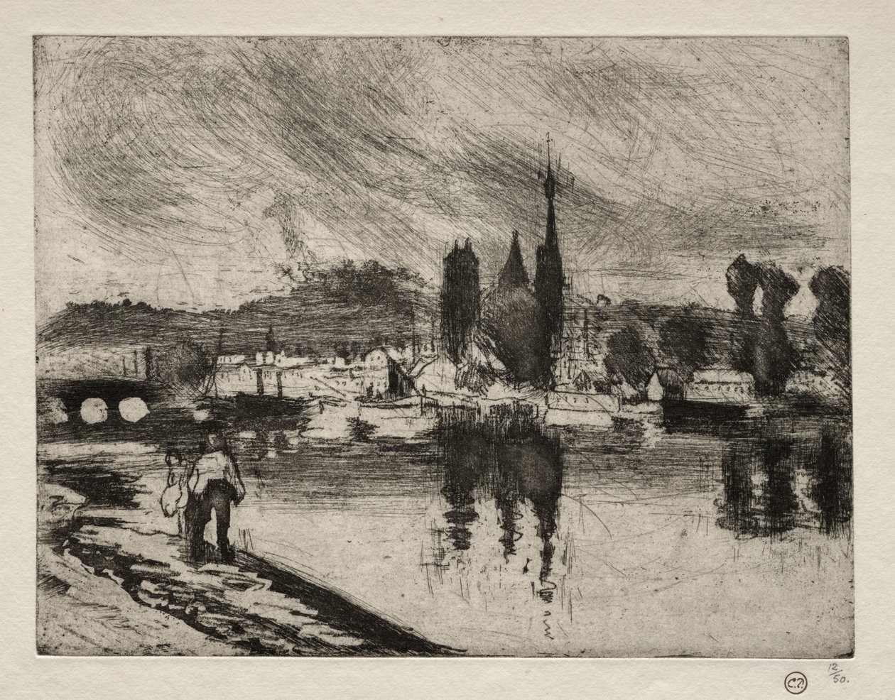 Widok na Rouen autorstwa Camille Pissarro