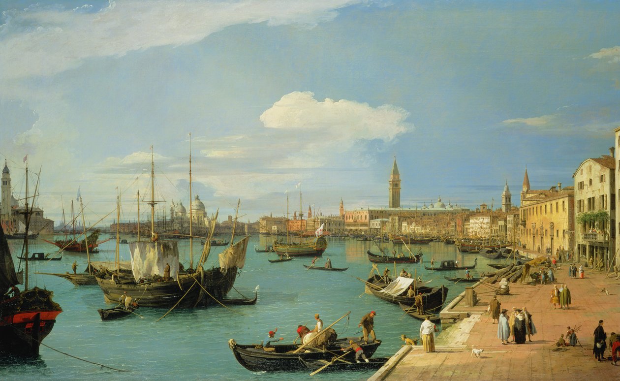 Riva degli Schiavoni, patrząc na zachód autorstwa Giovanni Antonio Canal