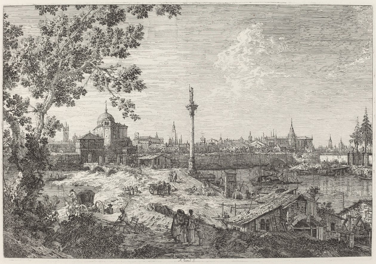 Wyimaginowany widok Padwy, ok. 1930 r. 17351746. autorstwa Canaletto