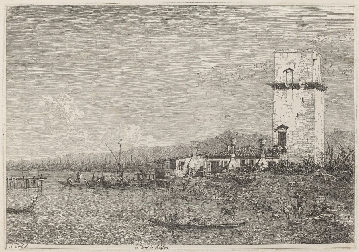 Wieża Malghera, ok. 1930 r. 17351746. autorstwa Canaletto
