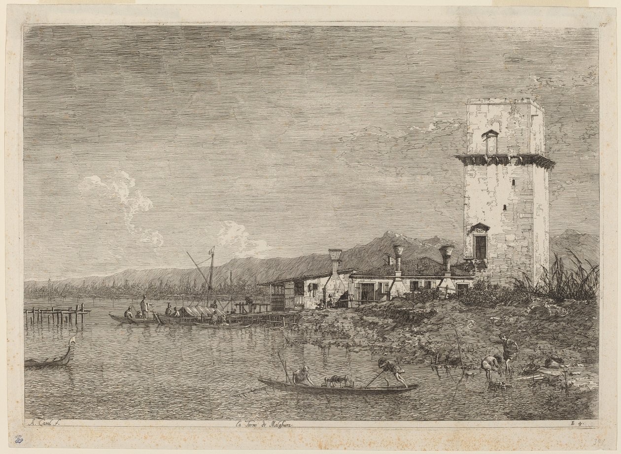 Wieża Malghera, ok. 1930 r. 17351746. autorstwa Canaletto
