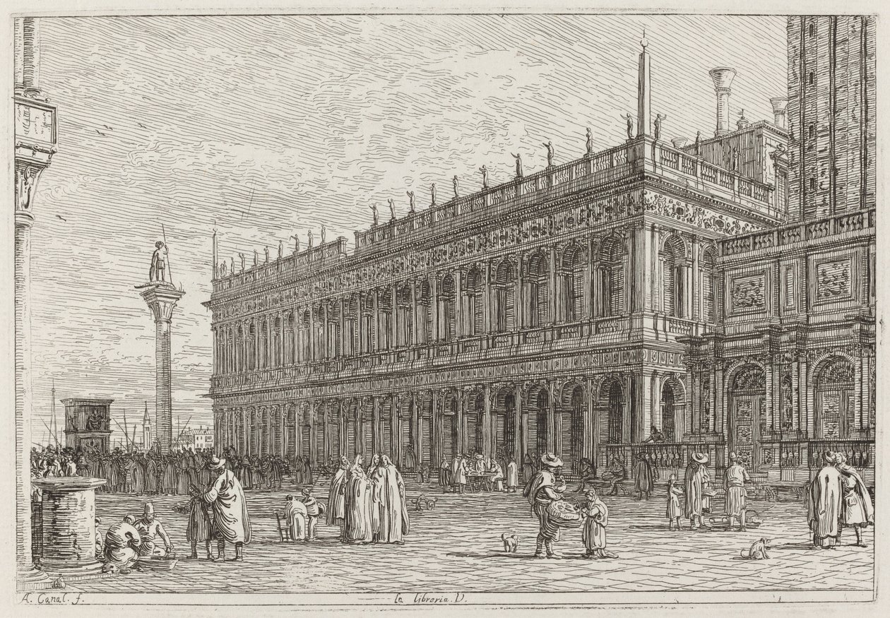 Księgarnia. V. [u góry po lewej] autorstwa Canaletto