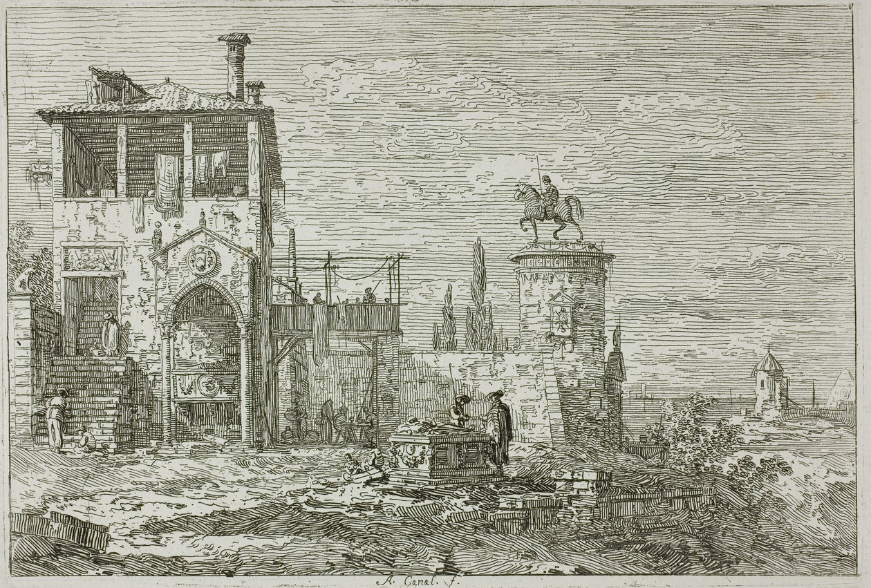 Pomnik konny, z Vedute autorstwa Canaletto