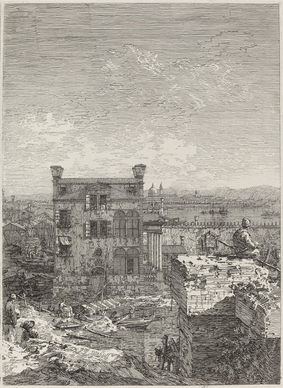 Dom z perystylem [po prawej] autorstwa Canaletto