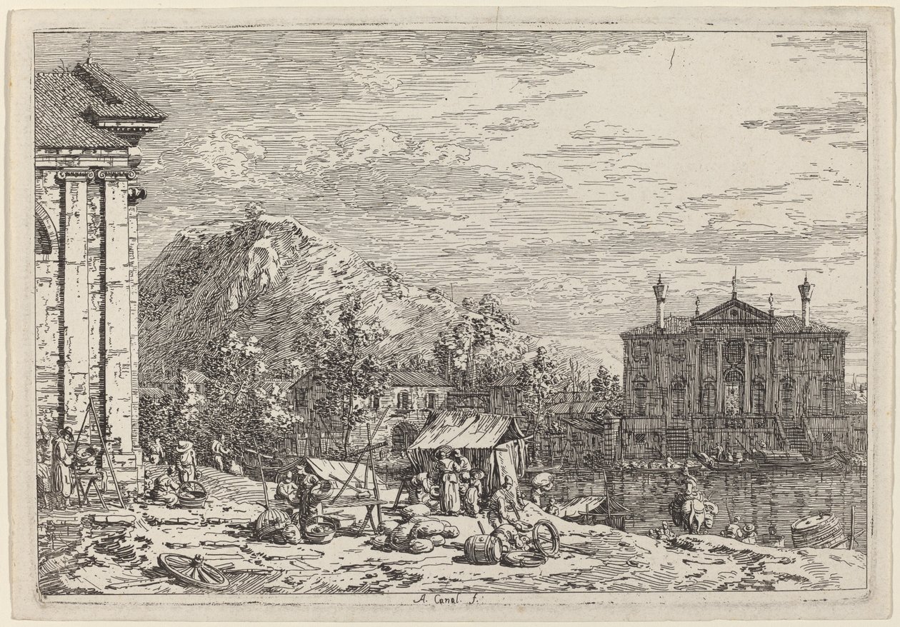 Rynek w Dolo autorstwa Canaletto