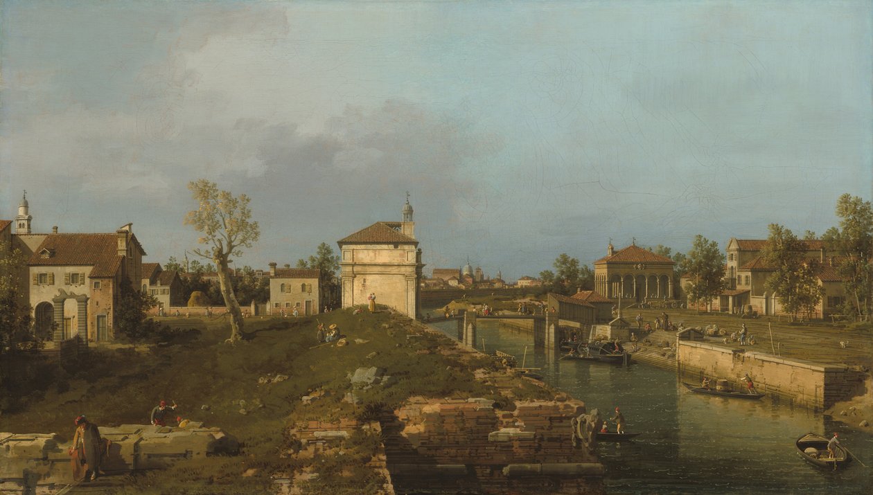 Porta Portello, Padwa, ok. godz. 17411742. autorstwa Canaletto