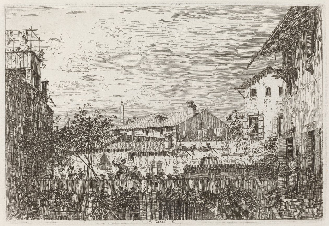 Taras [u dołu po prawej], ok. godz. 17351746. autorstwa Canaletto