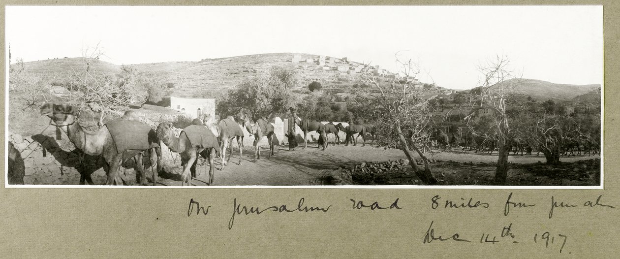 Na Jerusalem Road, 8 mil od Jerozolimy, 14 grudnia 1917 r. autorstwa Capt. Arthur Rhodes