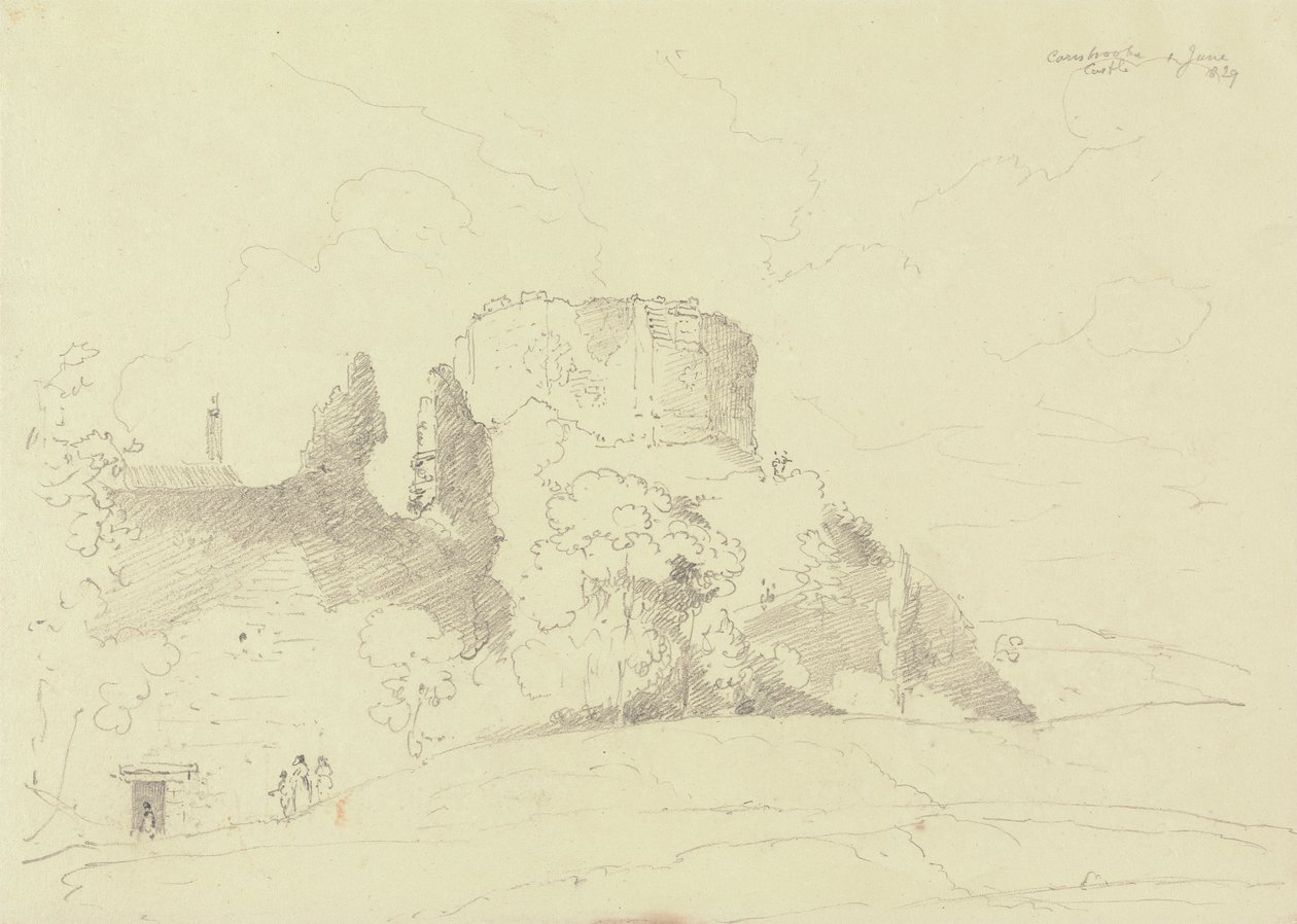Zamek Carisbrooke, wyspa Wight autorstwa Capt. Thomas Hastings