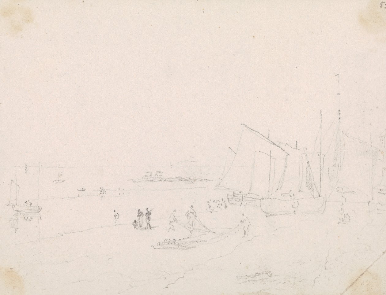 Szkic sceny na plaży, Hastings autorstwa Capt. Thomas Hastings