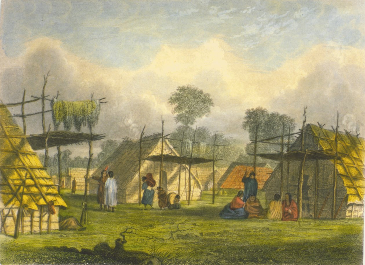 wieś Dakota, 1853 autorstwa Captain Seth Eastman