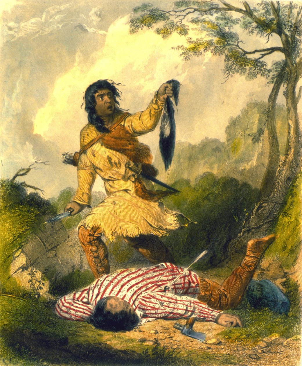 Death Whoop, 1853 (litografia kolodionowa) autorstwa Captain Seth Eastman
