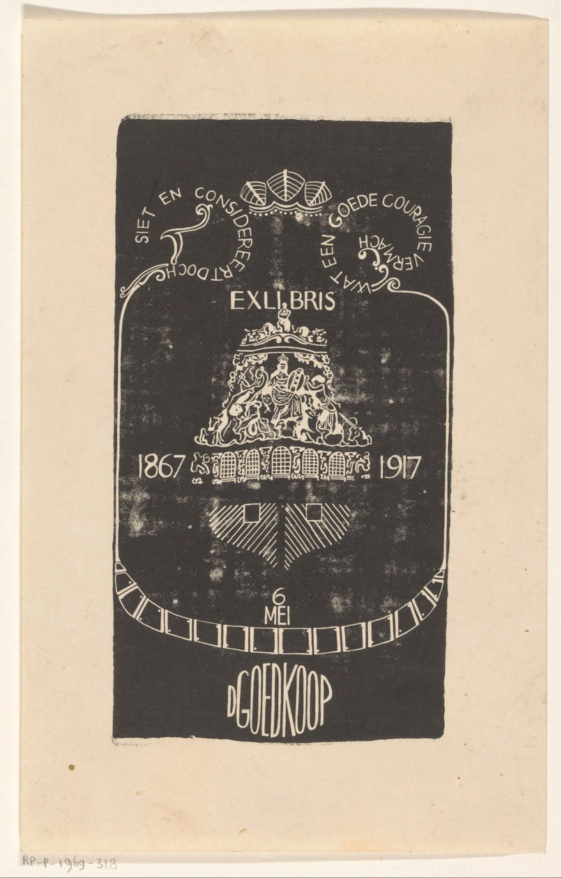 Ekslibris autorstwa D. Cheap autorstwa Carel Adolph Lion Cachet